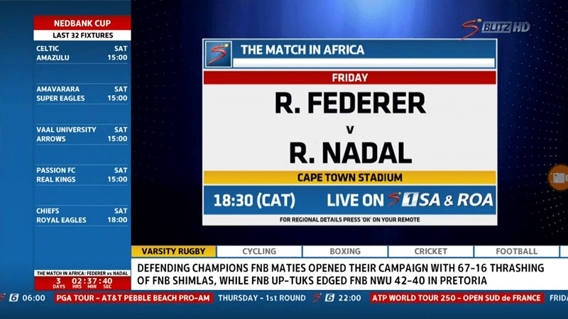 The Match For Africa: How To Watch Federer VS Nadal