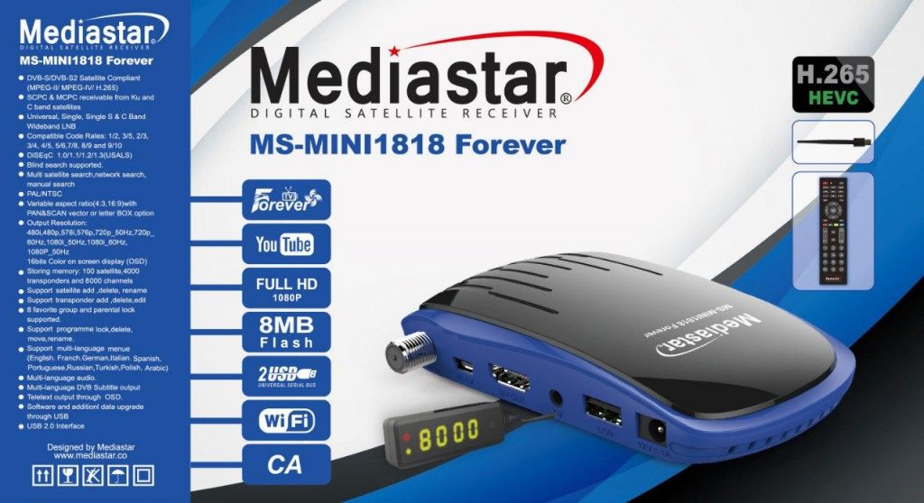 Mediastar 1111, 1818, 2121, 2323, 2727 Forever Receivers Full Specifications