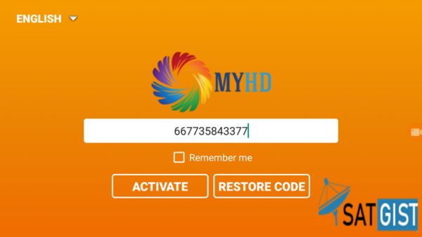 MYHD IPTV App Activation Code