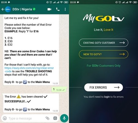 DSTV/GOtv: Introduces New Activation Platforms Via WhatsApp & APP