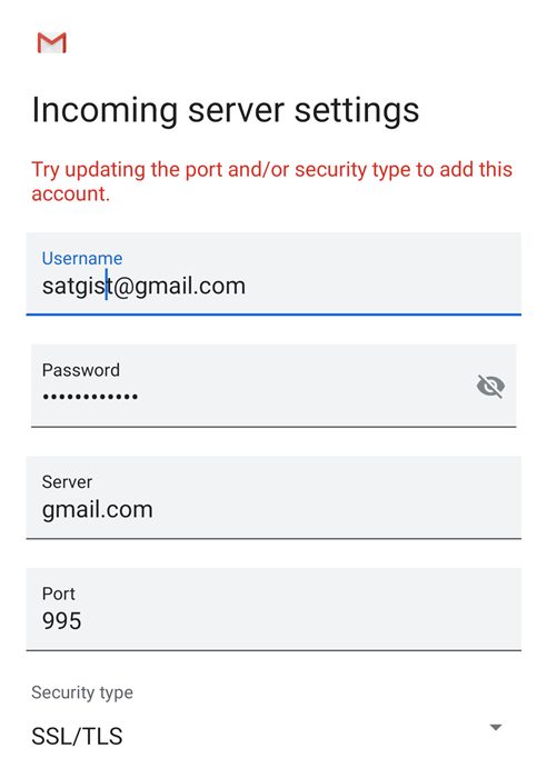 gmail settings smtp for mac